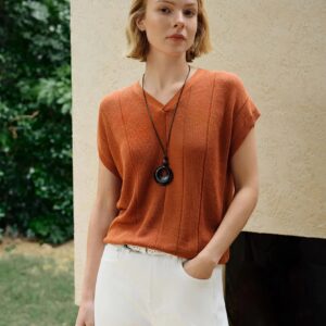 Women's Eugene Cotton Knit V-Neck Top